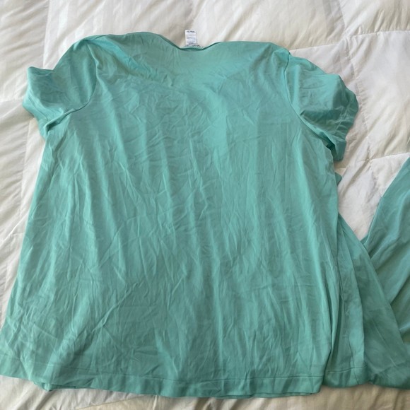 Vanity Fair Women Pant V-Neck Short Sleeve pajama set Teal blue 1X plus size - Picture 8 of 8